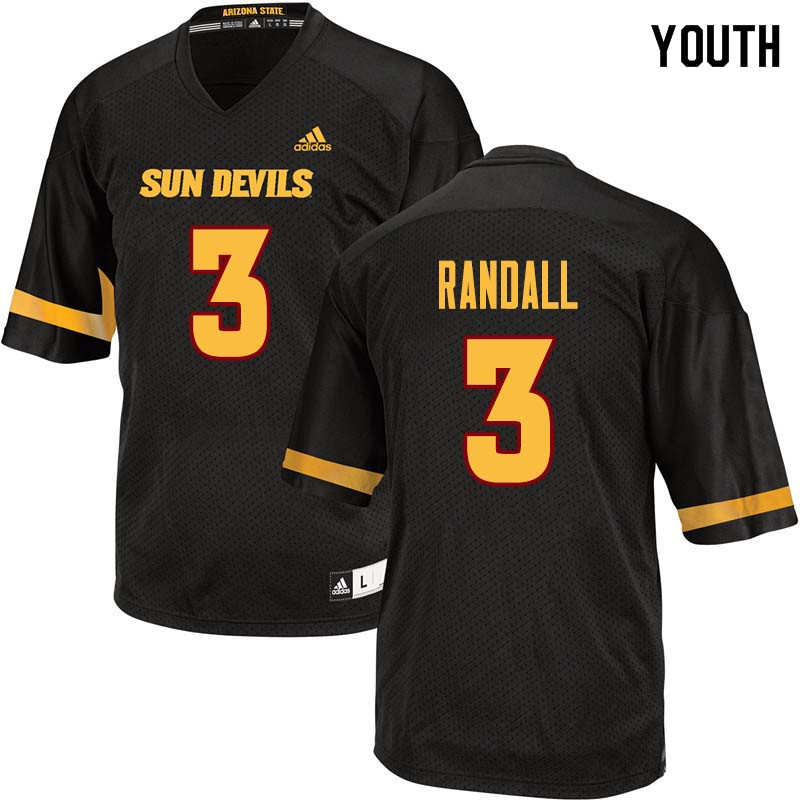 Youth #3 Damarious Randall Arizona State Sun Devils College Football Jerseys Sale-Black - Click Image to Close